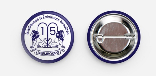 Pins EEIL des 15 ans : deux lions gardant un cœur, Luxembourg 2010